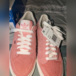 Adidas nwt size 6.5 pink suede sneakers